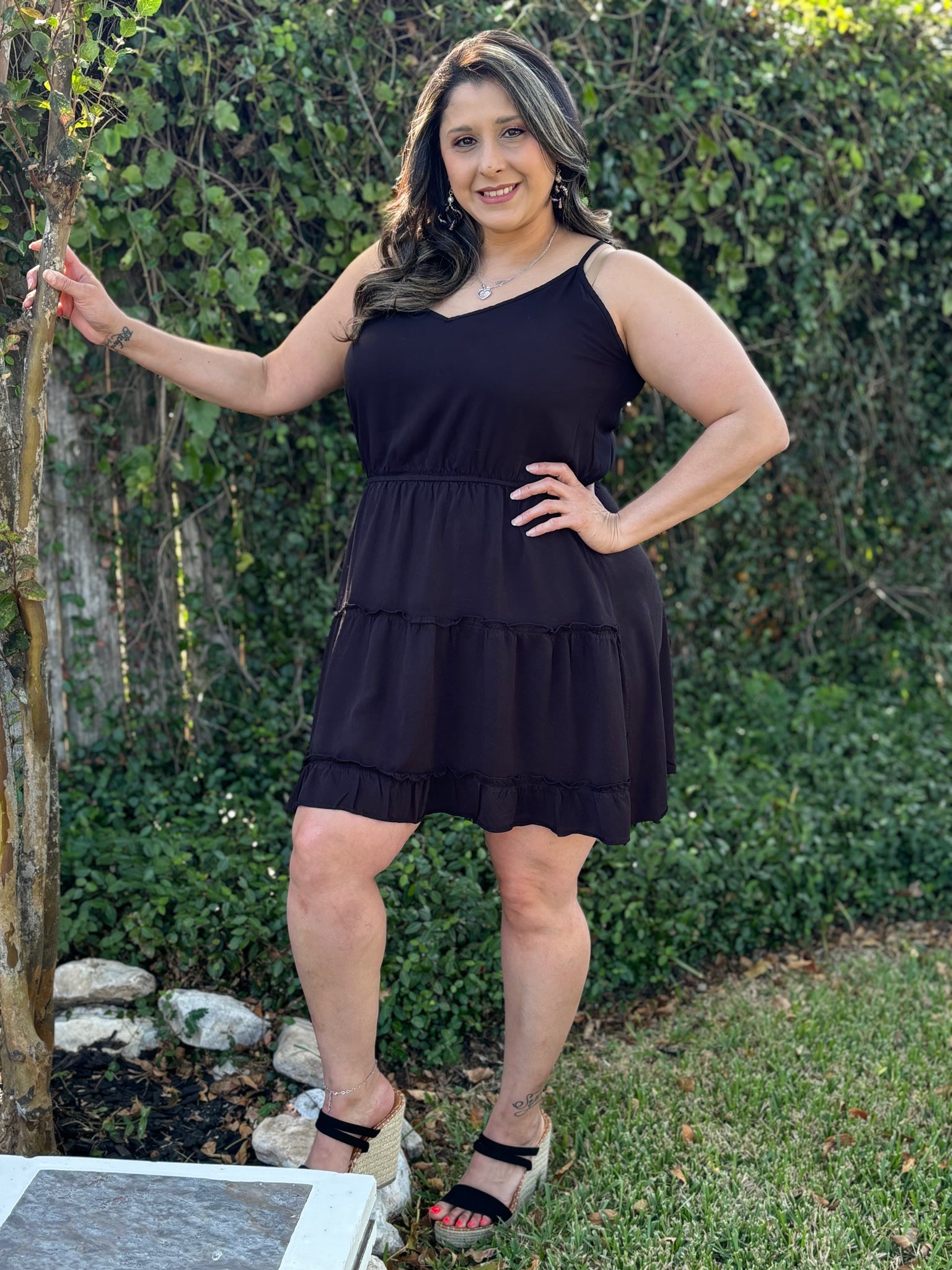 Black Tiered Mini Dress