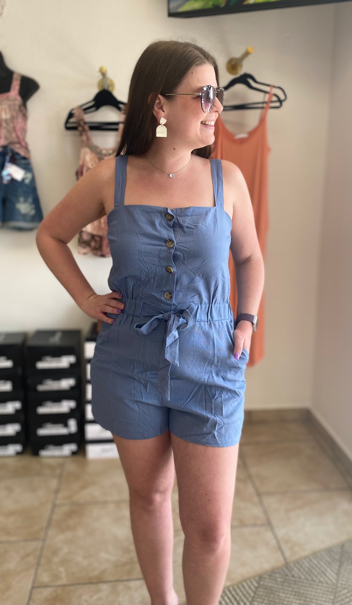 Lena Button Romper